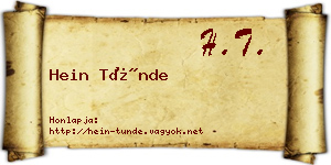 Hein Tünde névjegykártya